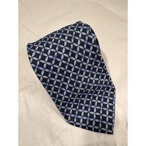 Ermenegildo Zegna Diseono  Blue Geometric 100% Silk Tie Made in Italy 60"x3.75"